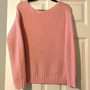Pink boat neck knit sweater